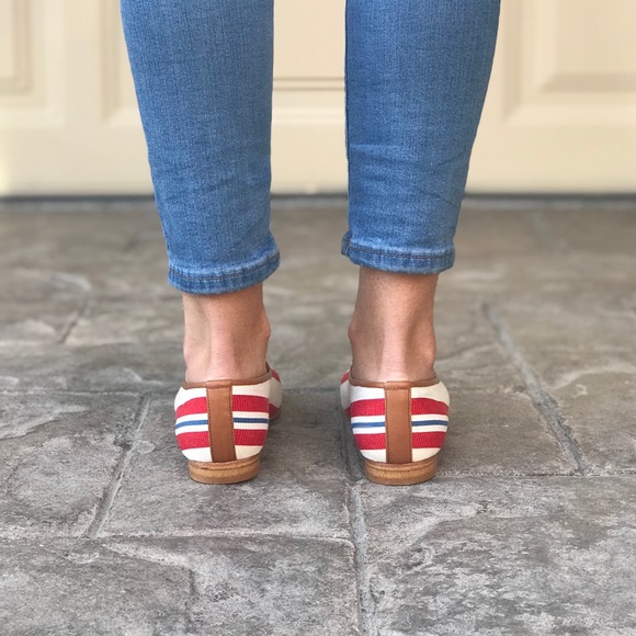 Linen Leather Striped Flat Boyfriend Loafers - Picture 3 of 8